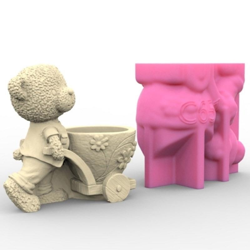 Potsticker Mold - 91AC Cartoon Bear Flower Pots Mold