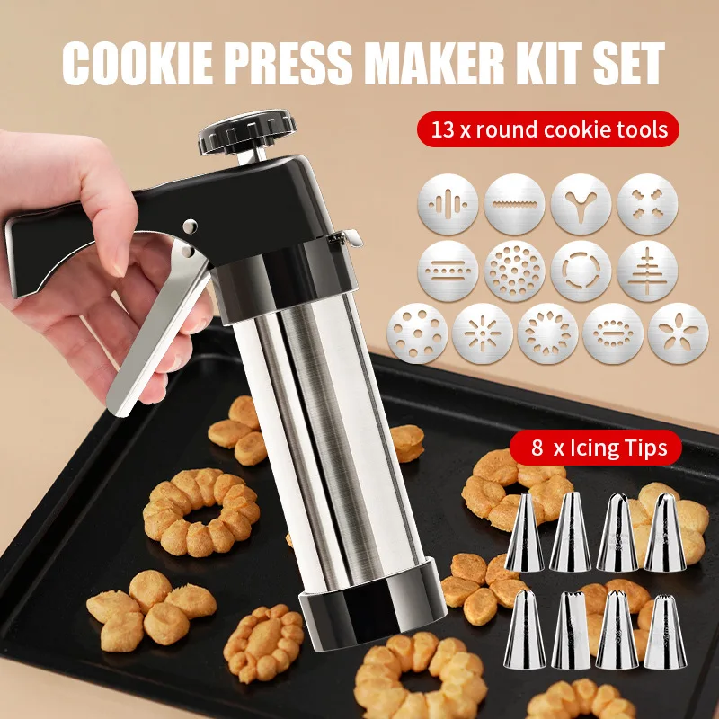 Cookie Press Gun Kit Stainless - Churros Maker Gun review and price